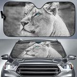 Lion Monochrome Hd 4K Car Sun Shade 172609 - YourCarButBetter