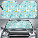 Llama Alpaca Cactus Leaves Pattern Car Auto Sun Shades 085424 - YourCarButBetter