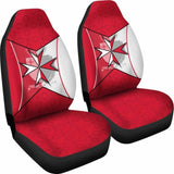 Malta Car Seat Covers - Maltese Cross With Flag Color - 160905 - YourCarButBetter