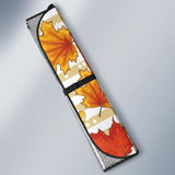 Maple Leaf Oak Leaf Acorns Beige Striped Background Car Auto Sun Shades 174510 - YourCarButBetter