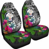 Marshall Islands Car Seat Covers - Turtle Plumeria Banana Leaf Crest - 091114 - YourCarButBetter