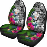 Marshall Islands Car Seat Covers - Turtle Plumeria Banana Leaf Crest - 091114 - YourCarButBetter