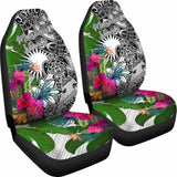 Marshall Islands Car Seat Covers White - Turtle Plumeria Banana Leaf - 091114 - YourCarButBetter
