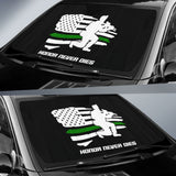 Military Green Thin Line American Flag Car Auto Sun Shades 213003 - YourCarButBetter