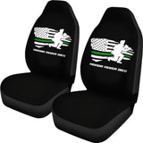 Military Green Thin Line American Flag Car Seat Covers 213003 - YourCarButBetter