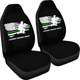 Military Green Thin Line American Flag Car Seat Covers 213003 - YourCarButBetter
