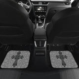 Mystic Celtic Cross With Knot Black Themed Car Floor Mats 210301 - YourCarButBetter