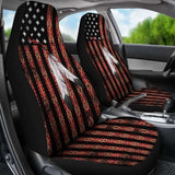 Native American Usa Flag And Feather Car Seat Covers (Set Of Two) 203011 - YourCarButBetter