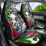Nauru Car Seat Covers White - Turtle Plumeria Banana Leaf - 091114 - YourCarButBetter
