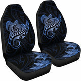 New Zealand Car Seat Covers - Aotearoa Maori Turtle Silver Fern Blue Awesome 091114 - YourCarButBetter