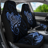 New Zealand Car Seat Covers - Aotearoa Maori Turtle Silver Fern Blue Awesome 091114 - YourCarButBetter