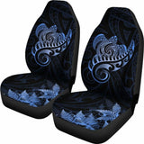 New Zealand Car Seat Covers - Aotearoa Maori Turtle Silver Fern Blue Awesome 091114 - YourCarButBetter