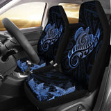 New Zealand Car Seat Covers - Aotearoa Maori Turtle Silver Fern Blue Awesome 091114 - YourCarButBetter
