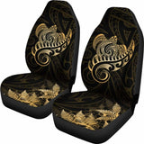 New Zealand Car Seat Covers - Aotearoa Maori Turtle Silver Fern Gold Awesome 091114 - YourCarButBetter