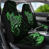 New Zealand Car Seat Covers - Aotearoa Maori Turtle Silver Fern Green Awesome 091114 - YourCarButBetter