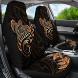 New Zealand Car Seat Covers - Aotearoa Maori Turtle Silver Fern Orange Awesome 091114 - YourCarButBetter