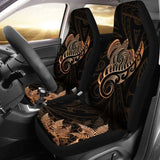 New Zealand Car Seat Covers - Aotearoa Maori Turtle Silver Fern Orange Awesome 091114 - YourCarButBetter