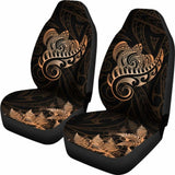 New Zealand Car Seat Covers - Aotearoa Maori Turtle Silver Fern Orange Awesome 091114 - YourCarButBetter