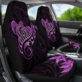 New Zealand Car Seat Covers - Aotearoa Maori Turtle Silver Fern Pink Awesome 091114 - YourCarButBetter