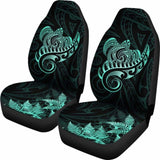 New Zealand Car Seat Covers - Aotearoa Maori Turtle Silver Fern Turquoise Awesome 091114 - YourCarButBetter