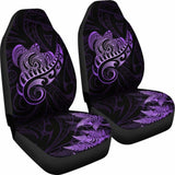 New Zealand Car Seat Covers - Aotearoa Maori Turtle Silver Fern Violet Awesome 091114 - YourCarButBetter