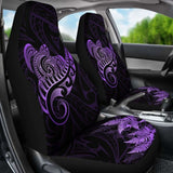 New Zealand Car Seat Covers - Aotearoa Maori Turtle Silver Fern Violet Awesome 091114 - YourCarButBetter