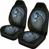 Norse Viking Car Seat Covers - Viking Wolf Celtic Galaxy Car Seat Covers Blue Amazing 105905 - YourCarButBetter