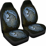 Norse Viking Car Seat Covers - Viking Wolf Celtic Galaxy Car Seat Covers Blue Amazing 105905 - YourCarButBetter