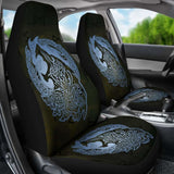 Norse Viking Car Seat Covers - Viking Wolf Celtic Galaxy Car Seat Covers Blue Amazing 105905 - YourCarButBetter