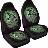 Norse Viking Car Seat Covers - Viking Wolf Celtic Galaxy Car Seat Covers Green Amazing 105905 - YourCarButBetter