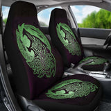 Norse Viking Car Seat Covers - Viking Wolf Celtic Galaxy Car Seat Covers Green Amazing 105905 - YourCarButBetter