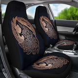 Norse Viking Car Seat Covers - Viking Wolf Celtic Galaxy Car Seat Covers Orange Amazing 105905 - YourCarButBetter
