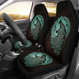 Norse Viking Car Seat Covers - Viking Wolf Celtic Galaxy Car Seat Covers Turquoise Amazing 105905 - YourCarButBetter