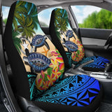Northern Mariana Islands Car Seat Covers - Polynesian Turtle Coconut Tree And Plumeria Amazing 091114 - YourCarButBetter