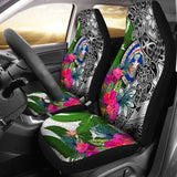 Northern Mariana Islands Car Seat Covers White - Turtle Plumeria Banana Leaf - 091114 - YourCarButBetter