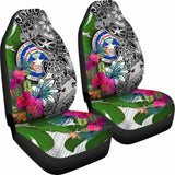 Northern Mariana Islands Car Seat Covers White - Turtle Plumeria Banana Leaf - 091114 - YourCarButBetter