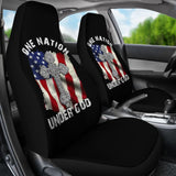 One Nation Under God American Flag Cross Car Seat Covers 211703 - YourCarButBetter