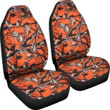 Orange Forest Hunting Camouflage Car Seat Covers 210807 - YourCarButBetter
