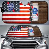 Pabst Blue Ribbon Car Auto Sun Shades American Flag Beer Lover 210801 - YourCarButBetter