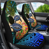 Palau Car Seat Covers - Polynesian Turtle Coconut Tree And Plumeria Amazing 091114 - YourCarButBetter