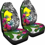 Palau Car Seat Covers White - Turtle Plumeria Banana Leaf - 091114 - YourCarButBetter