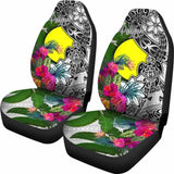 Palau Car Seat Covers White - Turtle Plumeria Banana Leaf - 091114 - YourCarButBetter