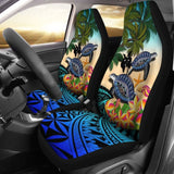 Papua New Guinea Car Seat Covers - Polynesian Turtle Coconut Tree And Plumeria Amazing 091114 - YourCarButBetter
