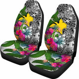 Papua New Guinea Car Seat Covers White - Turtle Plumeria Banana Leaf - 091114 - YourCarButBetter