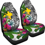 Papua New Guinea Car Seat Covers White - Turtle Plumeria Banana Leaf - 091114 - YourCarButBetter