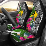 Papua New Guinea Car Seat Covers White - Turtle Plumeria Banana Leaf - 091114 - YourCarButBetter