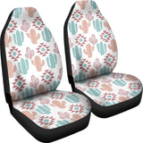 Pastel Rose And Turquoise Cactus Boho Cactus Pattern Car Seat Covers Set 174510 - YourCarButBetter