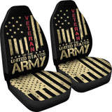 Patriotic U.S Army Veteran Red Line American Flag Car Seat Covers 550317 - YourCarButBetter