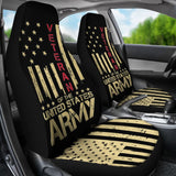 Patriotic U.S Army Veteran Red Line American Flag Car Seat Covers 550317 - YourCarButBetter