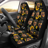 Paws With Rottweiler Sunflower Print Car Seat Covers 210702 - YourCarButBetter